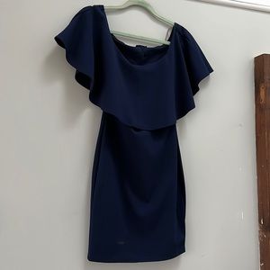Navy Off the Shoulder Dress | Soprano | Size Small